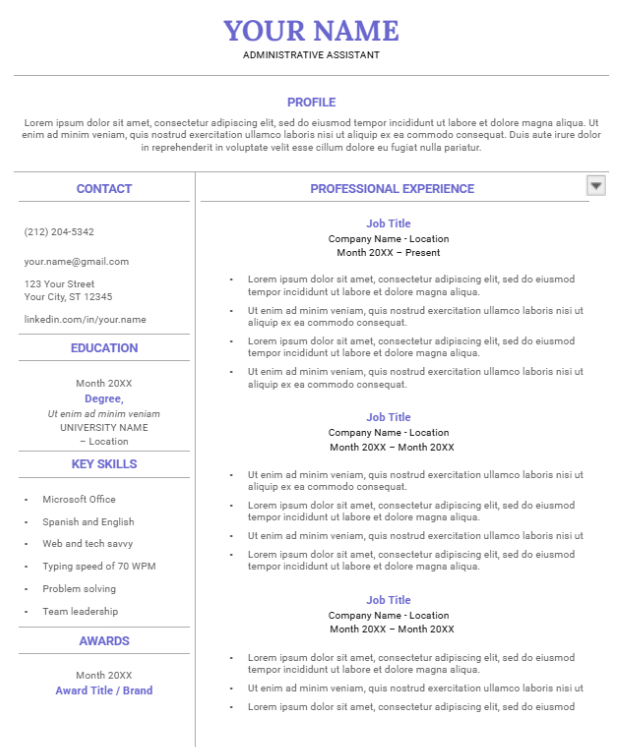 IvoryLearn Canvas Google Docs Resume Template ivorylearn.com